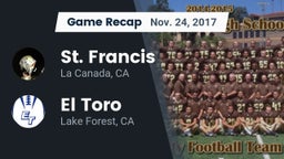 Recap: St. Francis  vs. El Toro  2017