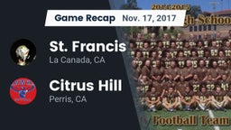 Recap: St. Francis  vs. Citrus Hill  2017