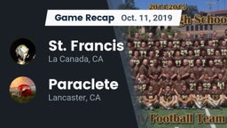 Recap: St. Francis  vs. Paraclete  2019