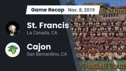 Recap: St. Francis  vs. Cajon  2019
