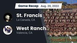 Recap: St. Francis  vs. West Ranch  2022