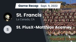 Recap: St. Francis  vs. St. PiusX-Matthias Acamey 2022