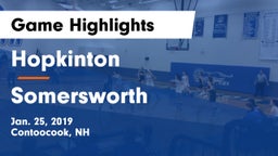 Hopkinton  vs Somersworth Game Highlights - Jan. 25, 2019