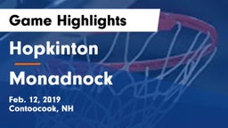 Hopkinton  vs Monadnock  Game Highlights - Feb. 12, 2019