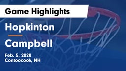 Hopkinton  vs Campbell  Game Highlights - Feb. 5, 2020