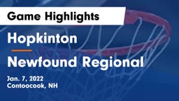 Hopkinton  vs Newfound Regional  Game Highlights - Jan. 7, 2022