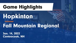 Hopkinton  vs Fall Mountain Regional  Game Highlights - Jan. 14, 2022