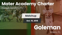 Matchup: Mater Academy Charte vs. Goleman  2018