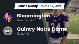 Recap: Bloomington  vs. Quincy Notre Dame 2021