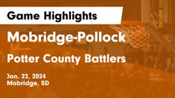 Mobridge-Pollock  vs Potter County Battlers Game Highlights - Jan. 22, 2024
