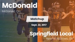 Matchup: McDonald vs. Springfield Local  2017