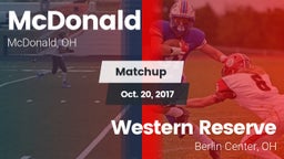 Matchup: McDonald vs. Western Reserve  2017