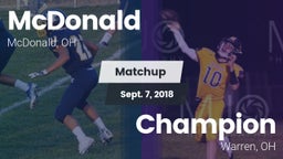 Matchup: McDonald vs. Champion  2018