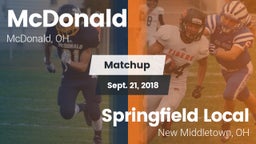 Matchup: McDonald vs. Springfield Local  2018