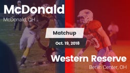 Matchup: McDonald vs. Western Reserve  2018
