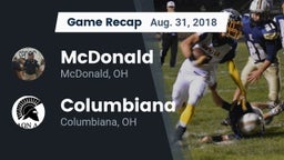 Recap: McDonald  vs. Columbiana  2018