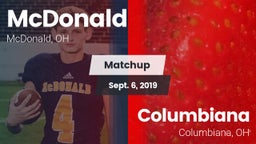 Matchup: McDonald vs. Columbiana  2019