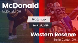 Matchup: McDonald vs. Western Reserve  2019