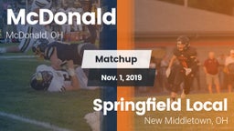 Matchup: McDonald vs. Springfield Local  2019