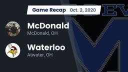 Recap: McDonald  vs. Waterloo  2020