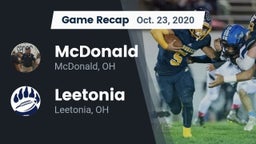 Recap: McDonald  vs. Leetonia  2020