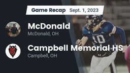 Recap: McDonald  vs. Campbell Memorial HS 2023