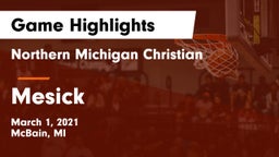 Northern Michigan Christian  vs Mesick  Game Highlights - March 1, 2021