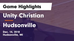 Unity Christian  vs Hudsonville  Game Highlights - Dec. 14, 2018
