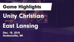 Unity Christian  vs East Lansing  Game Highlights - Dec. 18, 2018