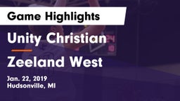 Unity Christian  vs Zeeland West  Game Highlights - Jan. 22, 2019