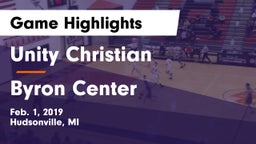 Unity Christian  vs Byron Center  Game Highlights - Feb. 1, 2019