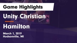 Unity Christian  vs Hamilton  Game Highlights - March 1, 2019