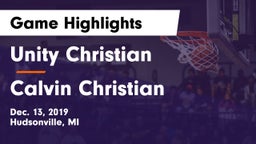 Unity Christian  vs Calvin Christian  Game Highlights - Dec. 13, 2019