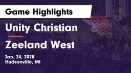 Unity Christian  vs Zeeland West  Game Highlights - Jan. 24, 2020