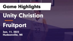 Unity Christian  vs Fruitport  Game Highlights - Jan. 11, 2022