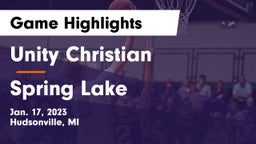 Unity Christian  vs Spring Lake  Game Highlights - Jan. 17, 2023