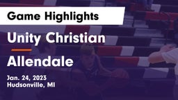 Unity Christian  vs Allendale  Game Highlights - Jan. 24, 2023