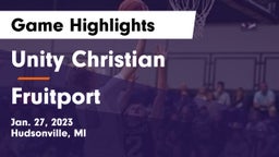 Unity Christian  vs Fruitport  Game Highlights - Jan. 27, 2023