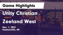 Unity Christian  vs Zeeland West  Game Highlights - Dec. 1, 2023