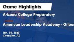 Arizona College Preparatory  vs American Leadership Academy - Gilbert  Game Highlights - Jan. 30, 2020