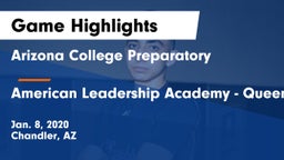 Arizona College Preparatory  vs American Leadership Academy - Queen Creek Game Highlights - Jan. 8, 2020