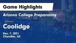 Arizona College Preparatory  vs Coolidge  Game Highlights - Dec. 7, 2021