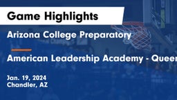 Arizona College Preparatory  vs American Leadership Academy - Queen Creek Game Highlights - Jan. 19, 2024