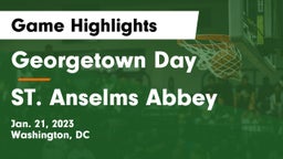 Georgetown Day  vs ST. Anselms Abbey Game Highlights - Jan. 21, 2023