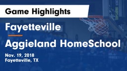 Fayetteville  vs Aggieland HomeSchool Game Highlights - Nov. 19, 2018