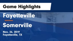 Fayetteville  vs Somerville  Game Highlights - Nov. 26, 2019