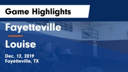 Fayetteville  vs Louise  Game Highlights - Dec. 12, 2019
