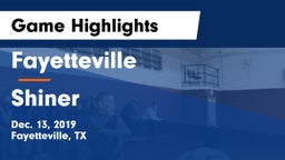 Fayetteville  vs Shiner  Game Highlights - Dec. 13, 2019