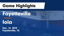Fayetteville  vs Iola  Game Highlights - Dec. 14, 2019