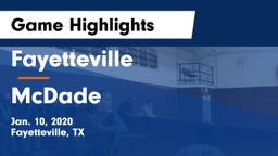 Fayetteville  vs McDade  Game Highlights - Jan. 10, 2020